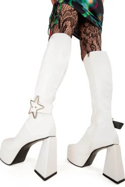 lamodawebsite Night Light Platform Knee High Boots< Kniehoch