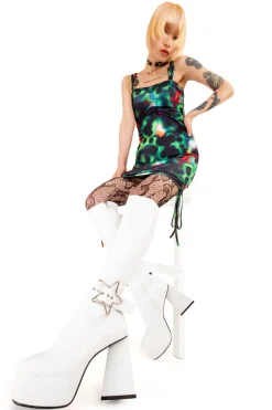 lamodawebsite Night Light Platform Knee High Boots< Kniehoch
