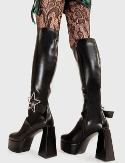LAMODA Night Light Platform Knee High Boots< Kniehoch