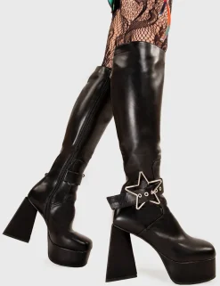 LAMODA Night Light Platform Knee High Boots< Kniehoch