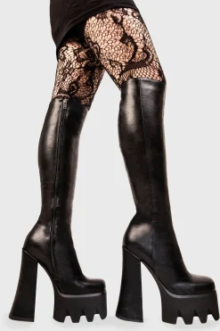lamodawebsite No Games Platform Knee High Boots< Kniehoch