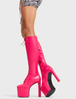 LAMODA Nowhere To Run Platform Knee High Boots< Kniehoch