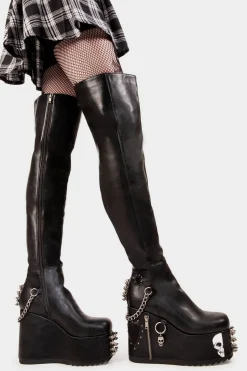 lamodawebsite Out Of Line Chunky Platform Thigh High Boots< Chunky