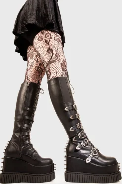 lamodawebsite Overkill Chunky Platform Knee High Boots< Kniehoch