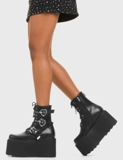 lamodawebsite Part Time Lover Chunky Platform Ankle Boots< Knochel