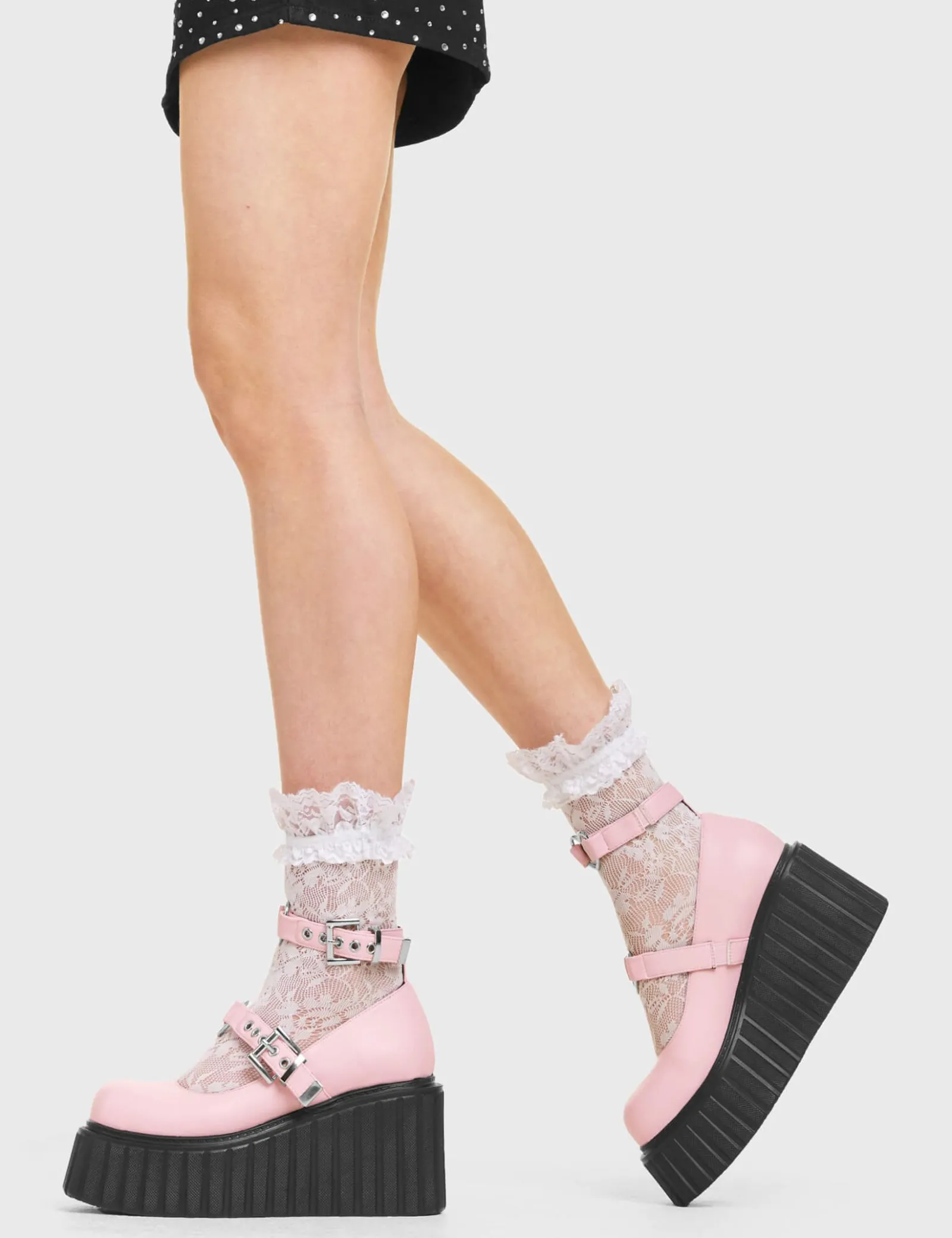 LAMODA Persuasive Chunky Platform Creeper Shoes Pink< Chunky