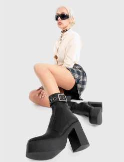 LAMODA Pluto Platform Ankle Boots< Knochel