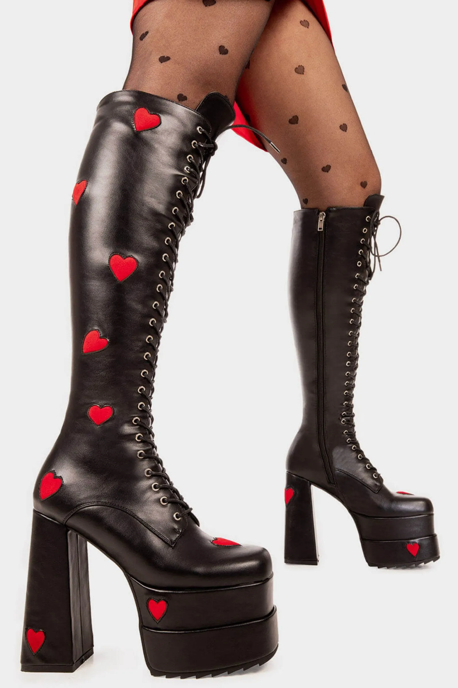 lamodawebsite Pucker Up Platform Knee High Boots< Kniehoch