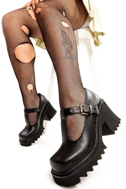 lamodawebsite Quiet Storm Chunky Mary Jane Shoes< Chunky