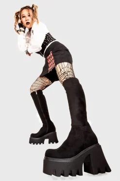lamodawebsite Ready Chunky Platform Knee High Boots< Kniehoch
