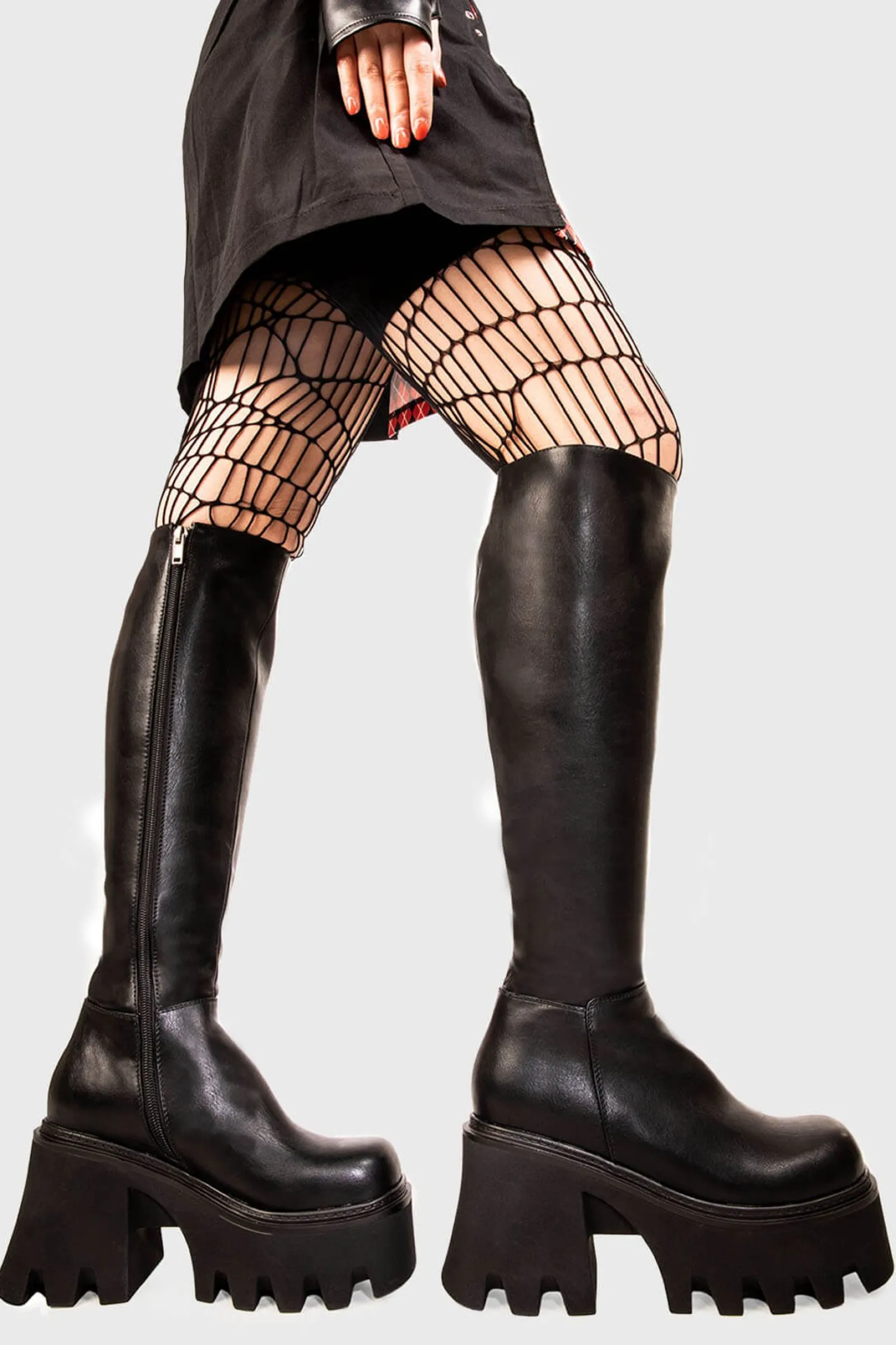 lamodawebsite Ready Wide Calf Chunky Platform Knee High Boots< Kniehoch