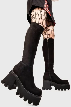 lamodawebsite Ready Wide Calf Chunky Platform Knee High Boots< Kniehoch