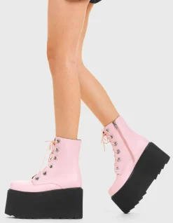LAMODA Renegade Chunky Platform Ankle Boots< Knochel