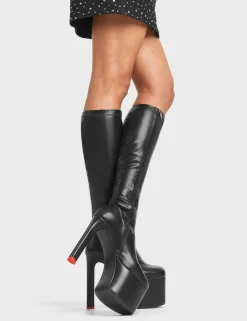 LAMODA Rockstar Girlfriend Platform Knee High Boots< Kniehoch