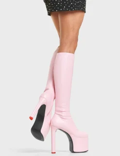 LAMODA Rockstar Girlfriend Platform Knee High Boots< Kniehoch