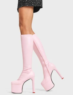 LAMODA Rockstar Girlfriend Platform Knee High Boots< Kniehoch