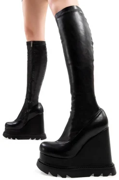 lamodawebsite Roses Chunky Platform Calf Boots< Kalb