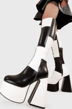 lamodawebsite Runway Wide Calf Platform Knee High Boots< Kniehoch