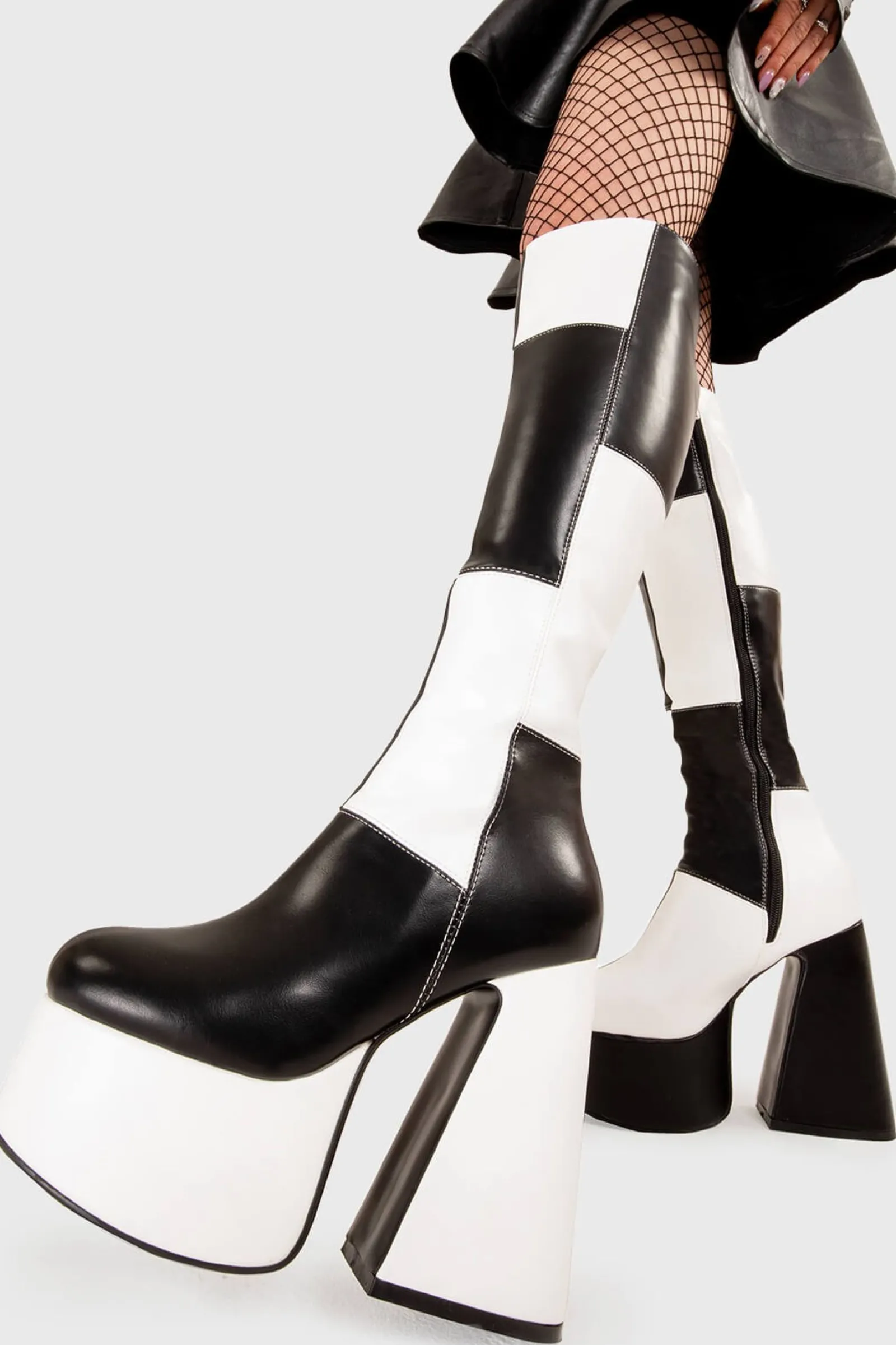 lamodawebsite Runway Wide Calf Platform Knee High Boots< Kniehoch