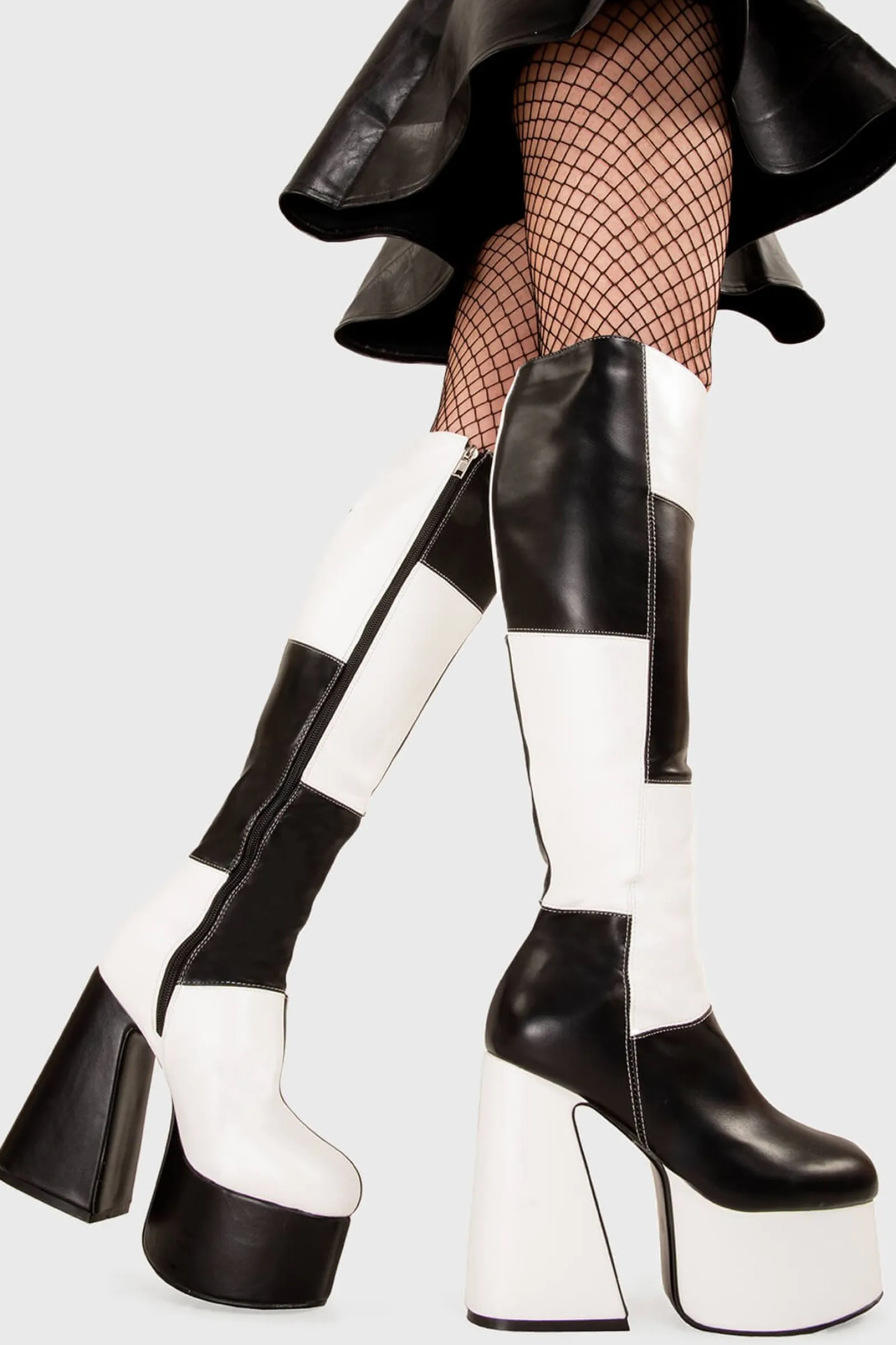 lamodawebsite Runway Wide Calf Platform Knee High Boots< Kniehoch
