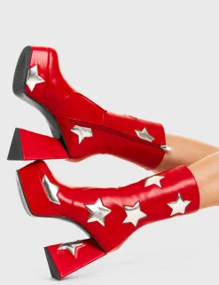 lamodawebsite Seeking Stars Platform Ankle Boots< Knochel