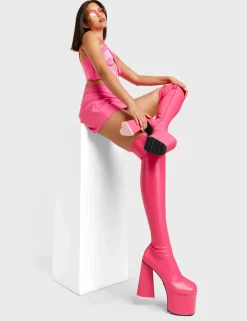LAMODA Separate Platform Thigh High Boots< Kniehoch