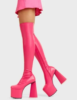 LAMODA Separate Platform Thigh High Boots< Kniehoch
