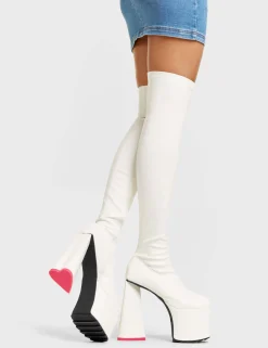LAMODA Separate Platform Thigh High Boots< Kniehoch