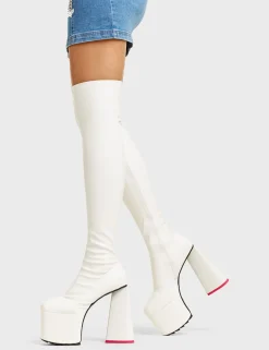 LAMODA Separate Platform Thigh High Boots< Kniehoch