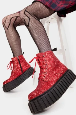 lamodawebsite Shooting Star Chunky Ankle Creeper Boots< Knochel