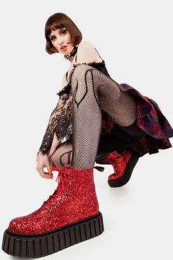 lamodawebsite Shooting Star Chunky Ankle Creeper Boots< Knochel