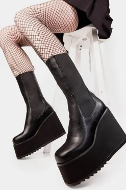 lamodawebsite Shy Love Chunky Platform Calf Boots< Kalb