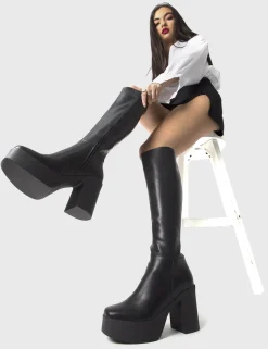 lamodawebsite Slick Nicks Platform Knee High Boots< Kniehoch