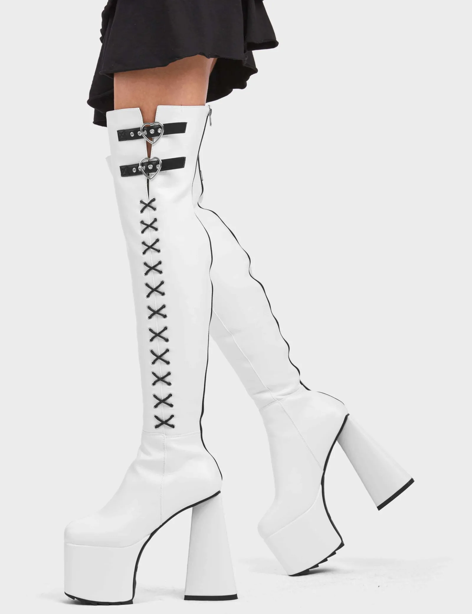 LAMODA Small Victories Platform Thigh High Boots< Kniehoch