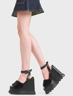 LAMODA Softie Chunky Platform Sandals Black< Plattform