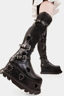 lamodawebsite Sonnet Chunky Platform Thigh High Boots< Chunky