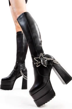 lamodawebsite Superstar Platform Knee High Boots< Kniehoch