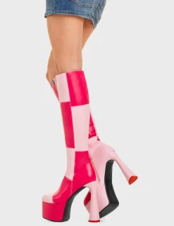 LAMODA Sweet Tooth Platform Knee High Boots< Kniehoch