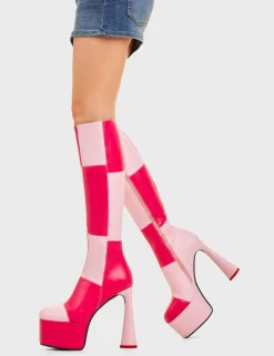 LAMODA Sweet Tooth Platform Knee High Boots< Kniehoch