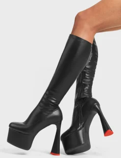 LAMODA Talk Platform Knee High Boots< Kniehoch