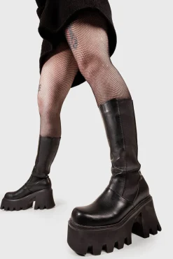 lamodawebsite Tear Em' Up Chunky Platform Ankle Boots< Kniehoch