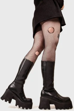 lamodawebsite Tear Em' Up Chunky Platform Ankle Boots< Kniehoch