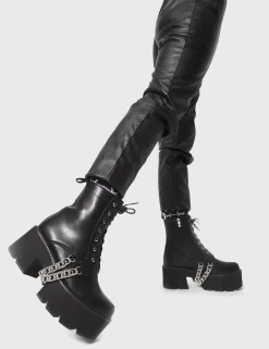 lamodawebsite Trapped Chunky Platform Ankle Boots< Knochel