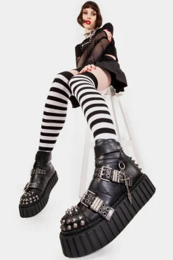 lamodawebsite Virtual Insanity Chunky Ankle Creeper Boots< Knochel