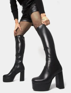 lamodawebsite Whatta Showdown Platform Knee High Boots< Kniehoch