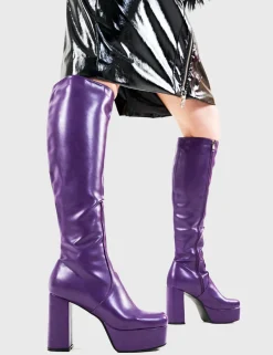LAMODA Whatta Showdown Platform Knee High Boots< Kniehoch