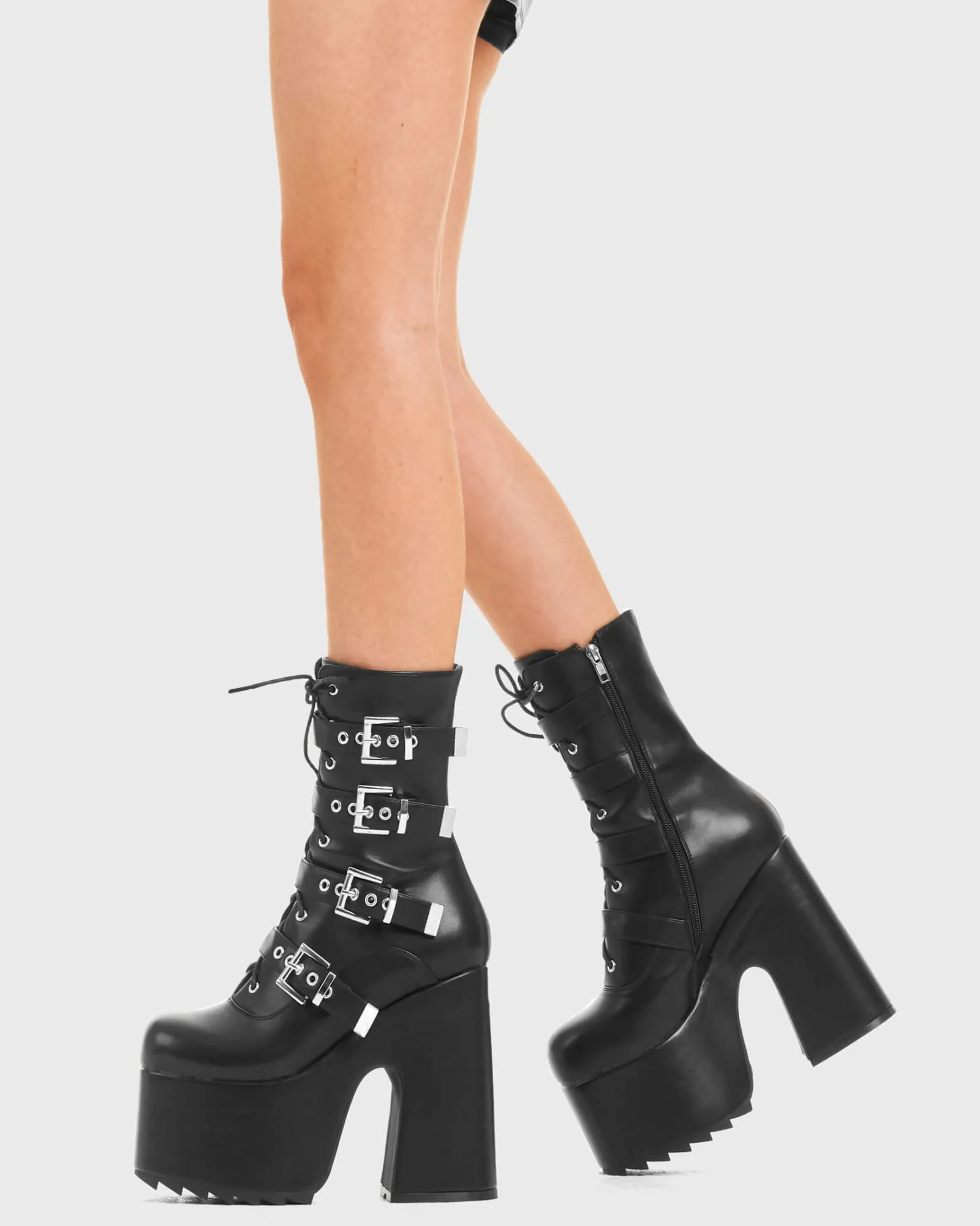 LAMODA Work It Chunky Platform Ankle Boots< Knochel