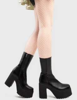 LAMODA You Wish Platform Ankle Boots< Knochel